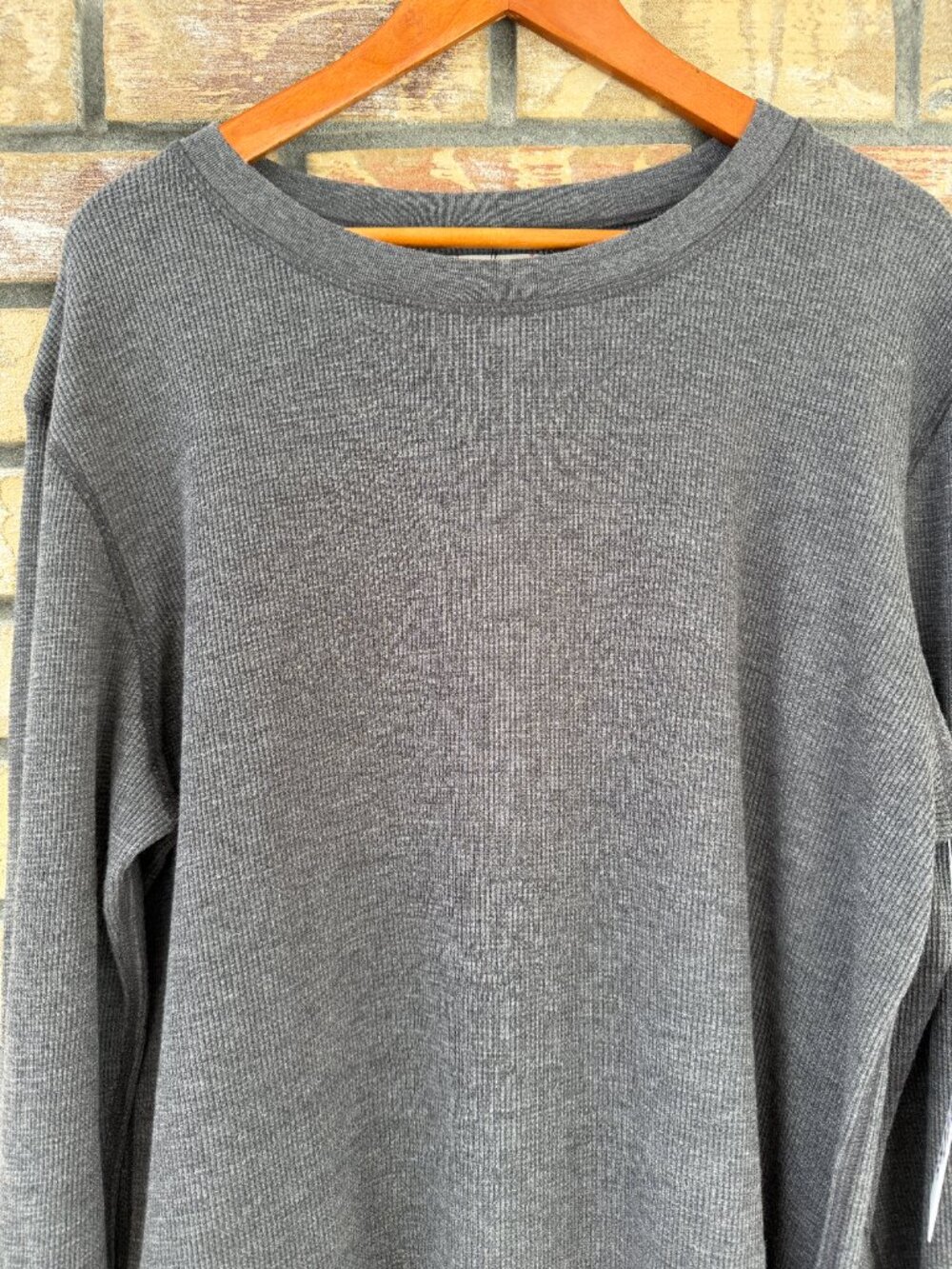 BDG Urban Outfitters Baselayer Thermal Long Sleeve Tee - Grey - XL - Picture 4 of 15